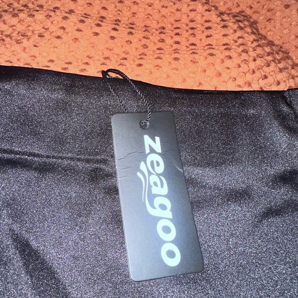 NWT Zeagoo Satin Black A-Line Mini Skirt Size L - Picture 4 of 4